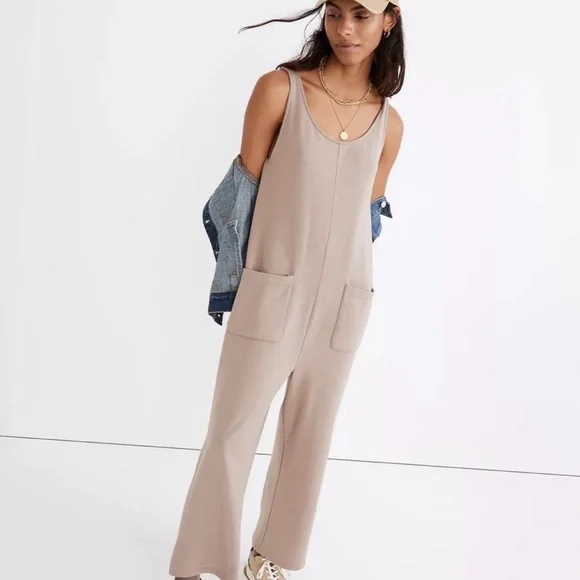 Madewell MWL Superbrushed Pull-On Jumpsuit in Telluride Stone, Medium - Picture 13 of 14